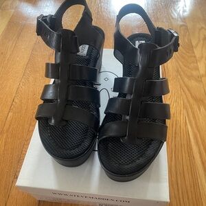 Steve Madden Black Strappy Sandals